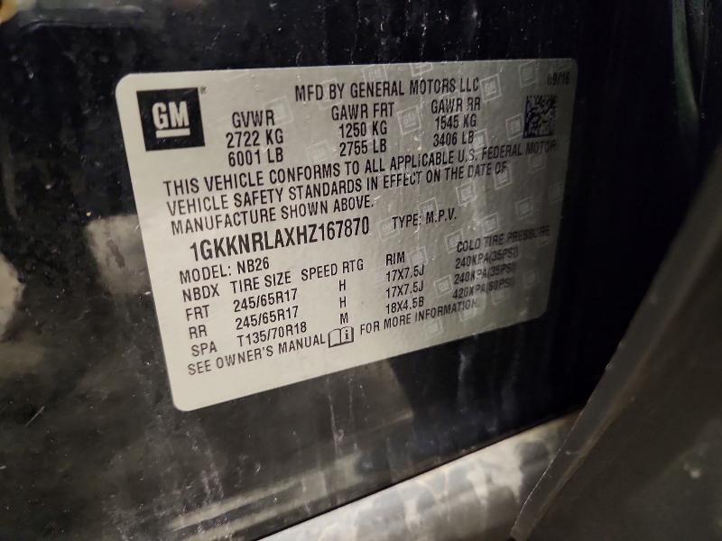 78313215 :رقم المزاد ، 1GKKNRLAXHZ167870 vin ، 2017 Gmc Acadia مزاد بيع