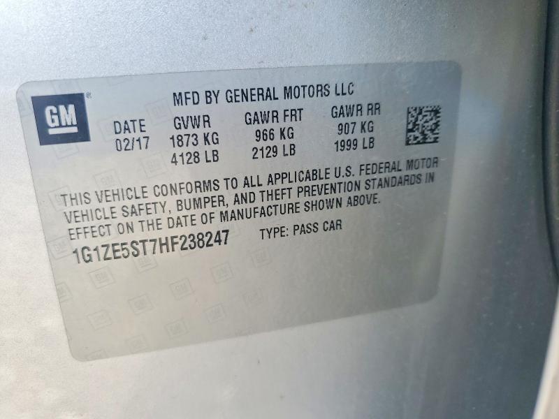 78894455 :رقم المزاد ، 1G1ZE5ST7HF238247 vin ، 2017 Chevrolet Malibu مزاد بيع