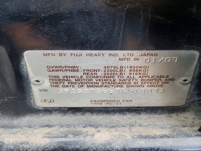 Aukcja sprzedaży 2007 Subaru Impreza, vin: JF1GD75667G518873, numer aukcji: 78495745