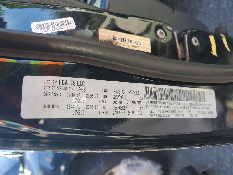 Aukcja sprzedaży 2017 Jeep Compass, vin: 1C4NJDEB0HD204578, numer aukcji: 77436895