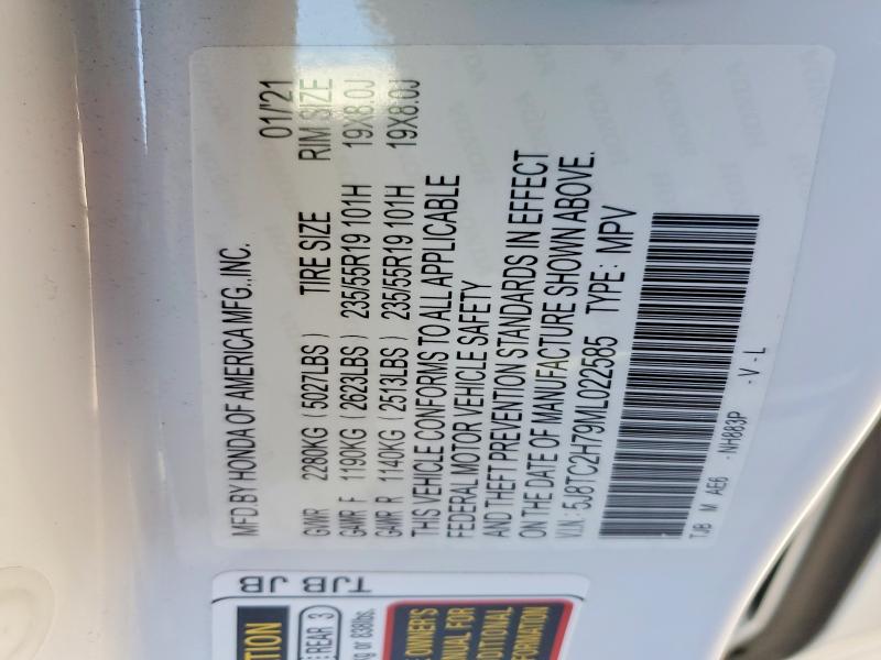 75864355 :رقم المزاد ، 5J8TC2H79ML022585 vin ، 2021 Acura Rdx مزاد بيع