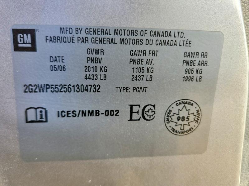 Aukcja sprzedaży 2006 Pontiac Grand Prix, vin: 2G2WP552561304732, numer aukcji: 77574275
