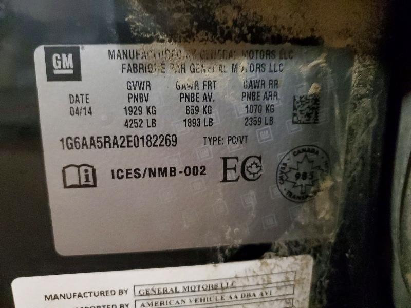 Auction sale of the 2014 Cadillac Ats, vin: 1G6AA5RA2E0182269, lot number: 75493525