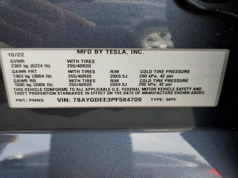 Aukcja sprzedaży 2023 Tesla Model Y, vin: 7SAYGDEE3PF584709, numer aukcji: 77798305