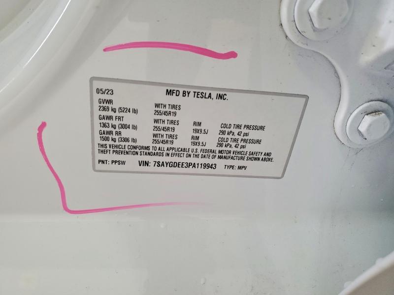 Aukcja sprzedaży 2023 Tesla Model Y, vin: 7SAYGDEE3PA119943, numer aukcji: 77706375