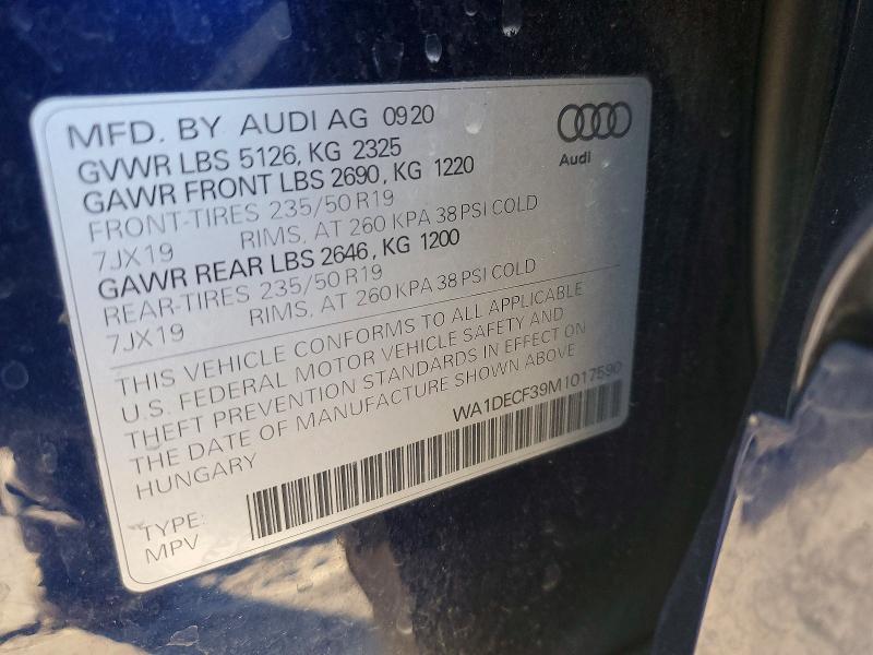 Продаж на аукціоні авто 2021 Audi Q3, vin: WA1DECF39M1017590, номер лоту: 76152595