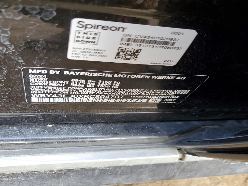 Продаж на аукціоні авто 2024 Bmw I7, vin: WBY43EJ0XRCS04707, номер лоту: 79340375