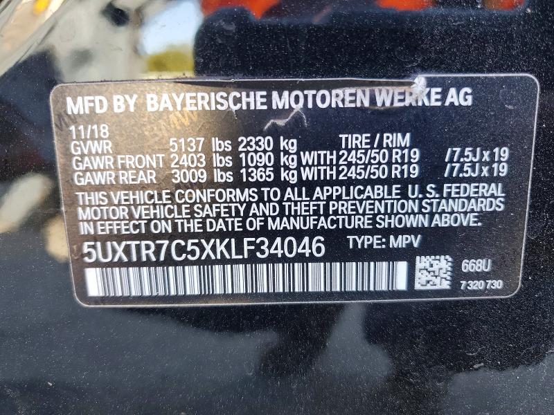 Продаж на аукціоні авто 2019 Bmw X3, vin: 5UXTR7C5XKLF34046, номер лоту: 76547575