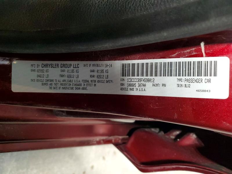 Продаж на аукціоні авто 2015 Chrysler 200, vin: 1C3CCCCB9FN598012, номер лоту: 75404095