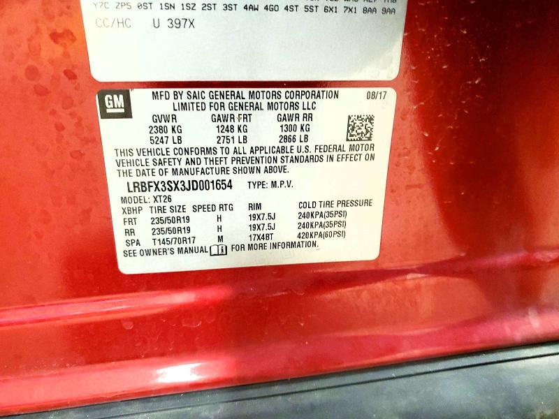 Продаж на аукціоні авто 2018 Buick Envision, vin: LRBFX3SX3JD001654, номер лоту: 77944635