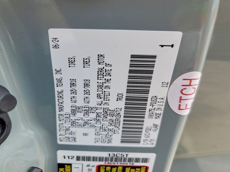 2024 Toyota Tundra მანქანა იყიდება აუქციონზე, vin: 5TFLA5DB2RX204712, აუქციონის ნომერი: 78369635