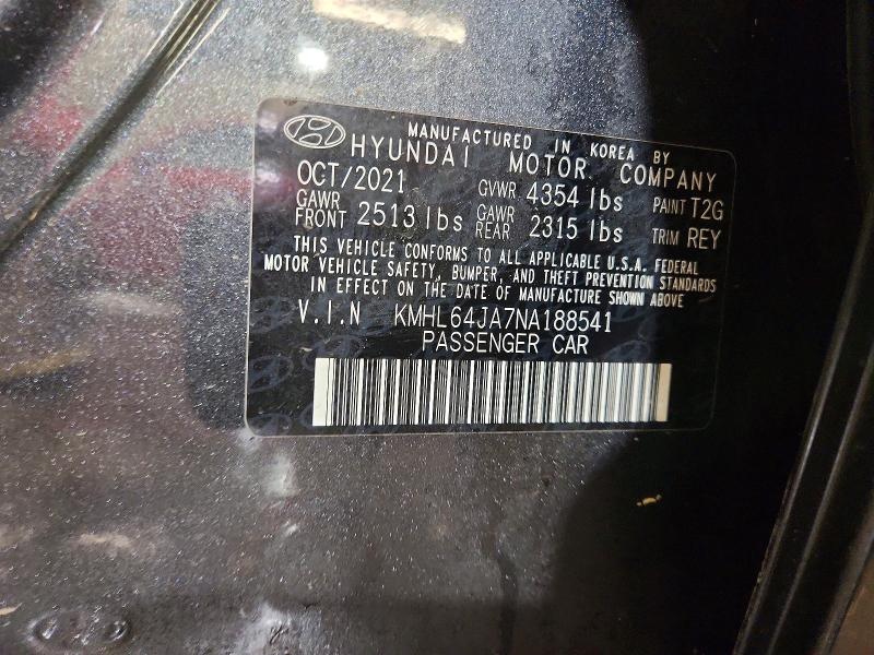Aukcja sprzedaży 2022 Hyundai Sonata, vin: KMHL64JA7NA188541, numer aukcji: 78926535