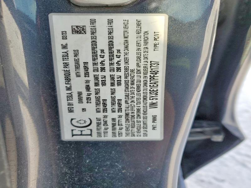 Aukcja sprzedaży 2023 Tesla Model 3, vin: 5YJ3E1EA7PF481737, numer aukcji: 77324015