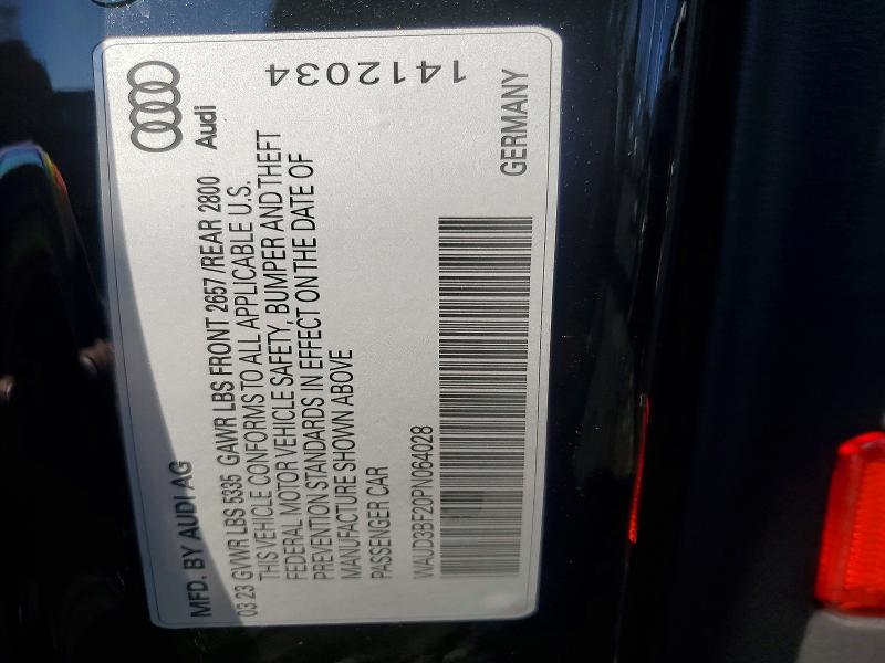 2023 Audi A6 მანქანა იყიდება აუქციონზე, vin: WAUD3BF20PN064028, აუქციონის ნომერი: 79453665
