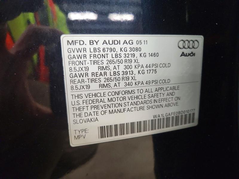 Aukcja sprzedaży 2011 Audi Q7 Premium, vin: WA1LGAFE0BD010177, numer aukcji: 77353295