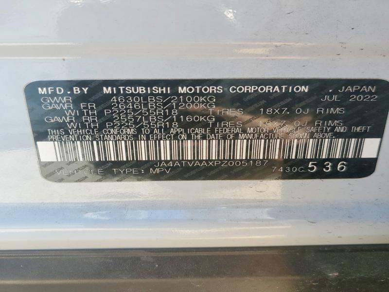 2023 Mitsubishi Eclipse Cross მანქანა იყიდება აუქციონზე, vin: JA4ATVAAXPZ005187, აუქციონის ნომერი: 78500215