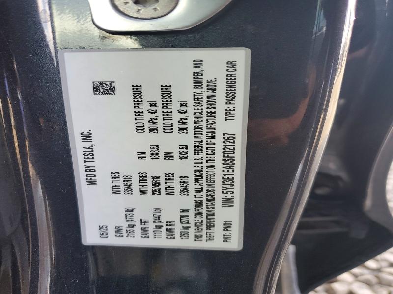 78049705 :رقم المزاد ، 5YJ3E1EA8SF021267 vin ، 2025 Tesla Model 3 مزاد بيع