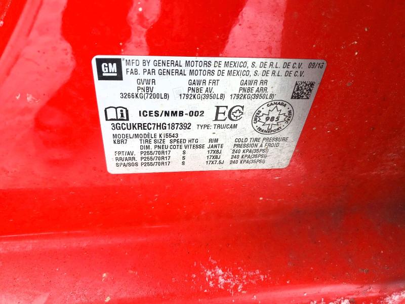Продажа на аукционе авто 2017 Chevrolet Silverado, vin: 3GCUKREC7HG187392, номер лота: 74376615