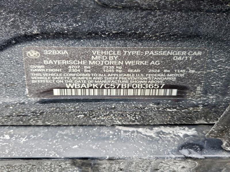 2011 Bmw 328 მანქანა იყიდება აუქციონზე, vin: WBAPK7C57BF083657, აუქციონის ნომერი: 75853635