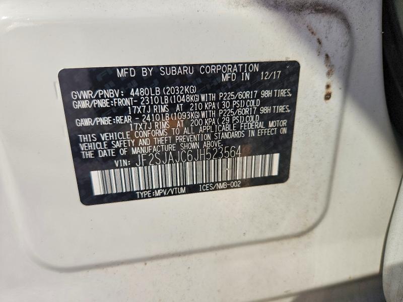 Aukcja sprzedaży 2018 Subaru Forester, vin: JF2SJAJC6JH523564, numer aukcji: 78820195