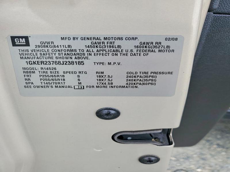 2008 Gmc Acadia მანქანა იყიდება აუქციონზე, vin: 1GKER23768J238185, აუქციონის ნომერი: 78643065