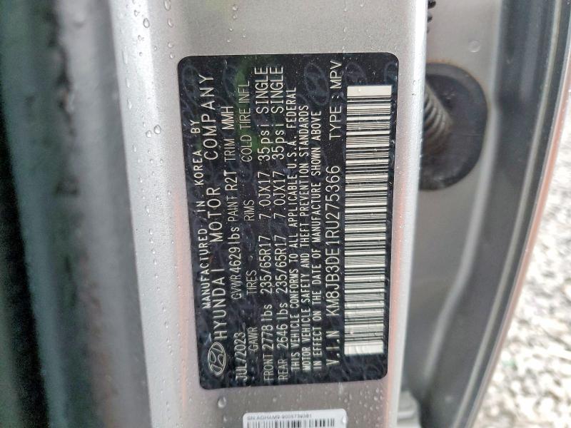 2024 Hyundai Tucson მანქანა იყიდება აუქციონზე, vin: KM8JB3DE1RU275366, აუქციონის ნომერი: 75379145