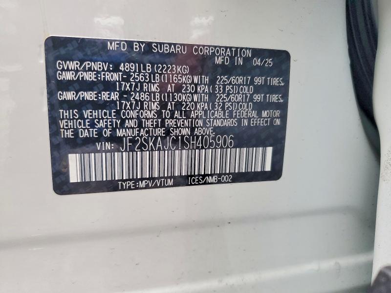 Aukcja sprzedaży 2025 Subaru Forester, vin: JF2SKAJC1SH405906, numer aukcji: 76213095
