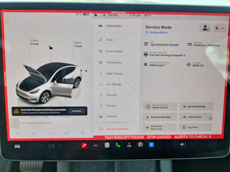 Auction sale of the 2023 Tesla Model Y, vin: 7SAYGDEE3PF702306, lot number: 79234175