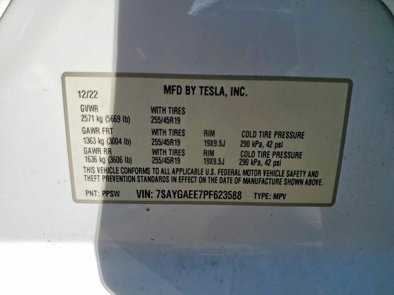 Продажа на аукционе авто 2023 Tesla Model Y, vin: 7SAYGAEE7PF623588, номер лота: 78461865