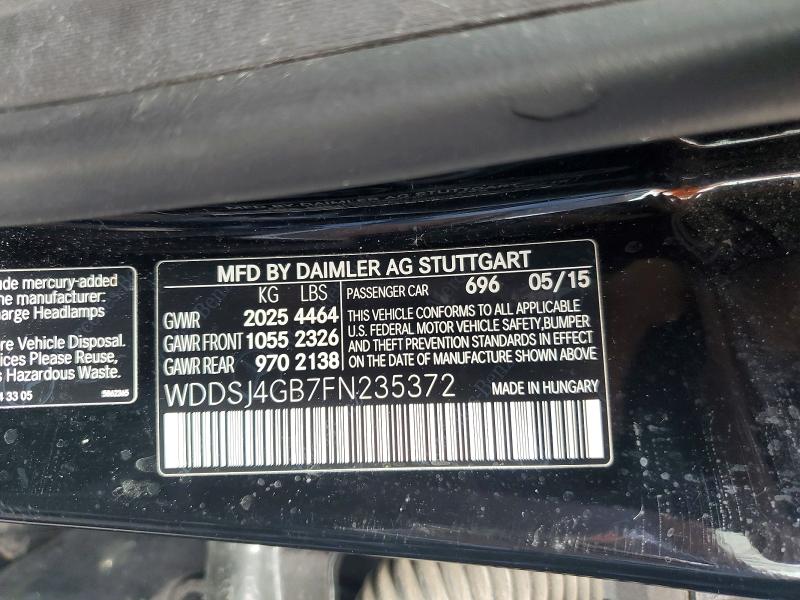 Продаж на аукціоні авто 2015 Mercedes-benz Cla, vin: WDDSJ4GB7FN235372, номер лоту: 78924595