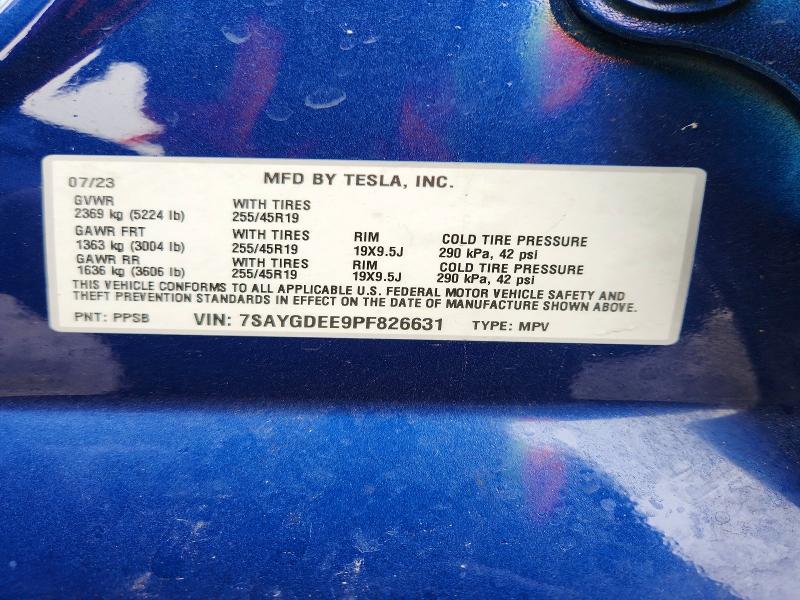 77577855 :رقم المزاد ، 7SAYGDEE9PF826631 vin ، 2023 Tesla Model Y مزاد بيع