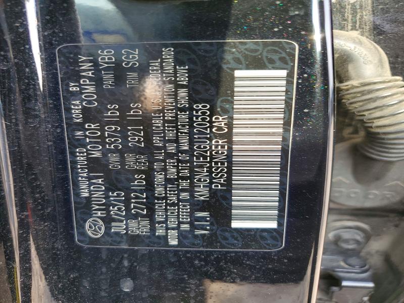 Продаж на аукціоні авто 2016 Hyundai Genesis, vin: KMHGN4JE2GU120558, номер лоту: 77628975
