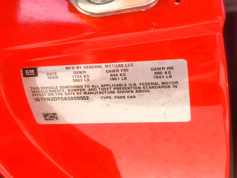 78906595 :رقم المزاد ، 1G1YN2DT6A5800352 vin ، 2010 Chevrolet Corvette مزاد بيع