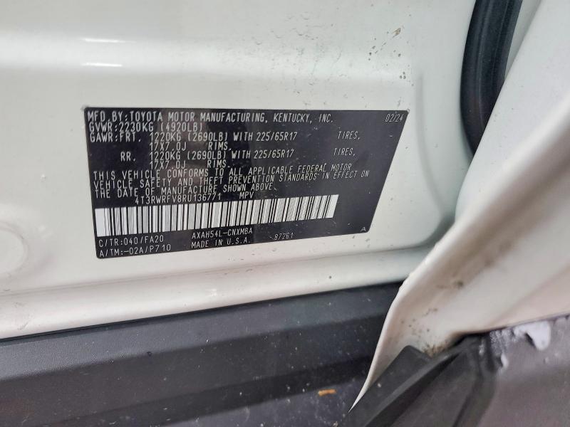 79177725 :رقم المزاد ، 4T3RWRFV8RU136771 vin ، 2024 Toyota Rav4 Hybrid مزاد بيع