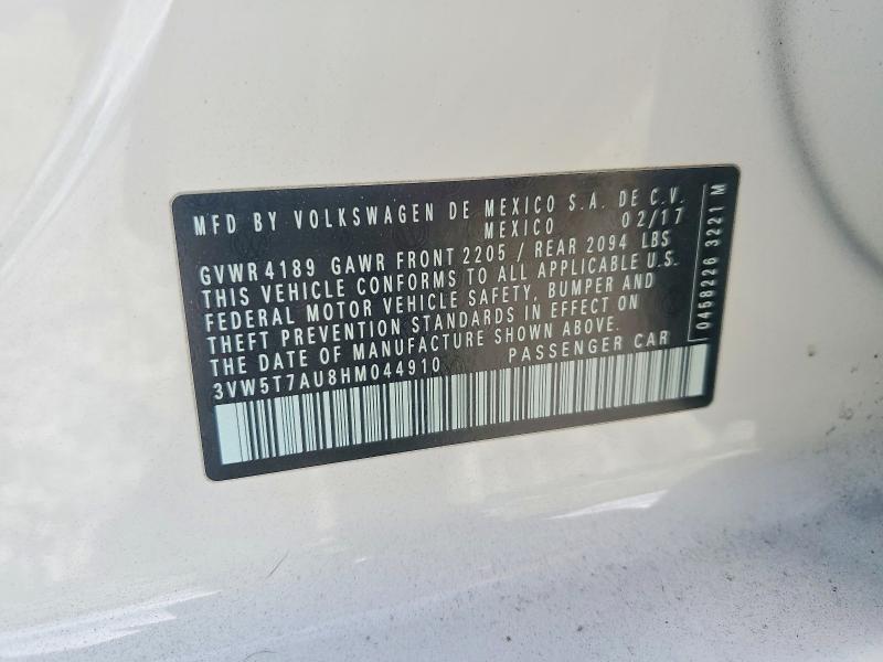 78644505 :رقم المزاد ، 3VW5T7AU8HM044910 vin ، 2017 Volkswagen Gti مزاد بيع
