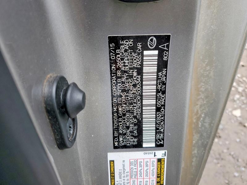 78146615 :رقم المزاد ، JTHSE5BCXF5005344 vin ، 2015 Lexus Rc مزاد بيع