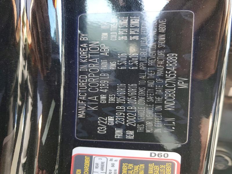 Aukcja sprzedaży 2022 Kia Niro, vin: KNDCB3LC7N5548389, numer aukcji: 76425455