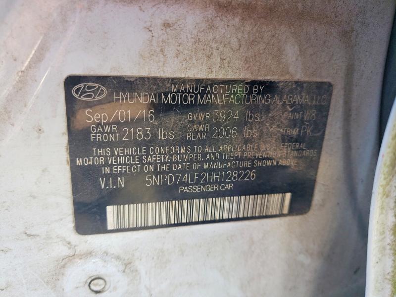 Aukcja sprzedaży 2017 Hyundai Elantra, vin: 5NPD74LF2HH128226, numer aukcji: 76643465