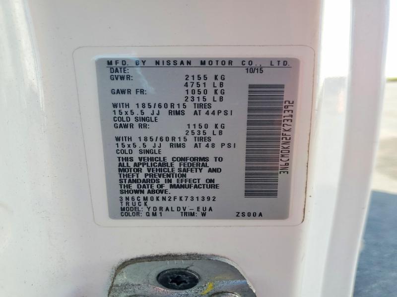 79428305 :رقم المزاد ، 3N6CM0KN2FK731392 vin ، 2015 Niss Nv200 مزاد بيع
