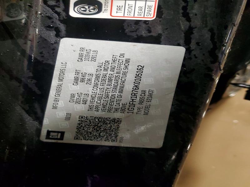 Aukcja sprzedaży 2019 Chevrolet Camaro, vin: 1G1FH1R76K0105162, numer aukcji: 75184625