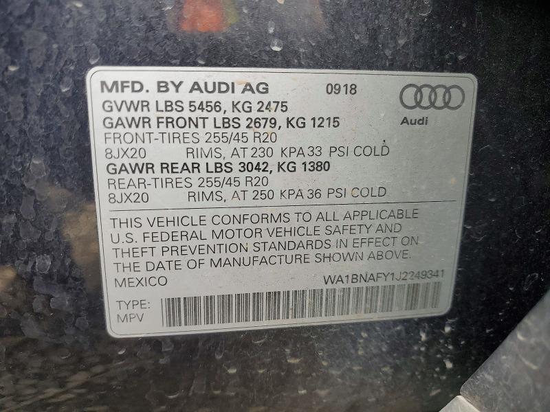 Продажа на аукционе авто 2018 Audi Q5, vin: WA1BNAFY1J2249341, номер лота: 77424495