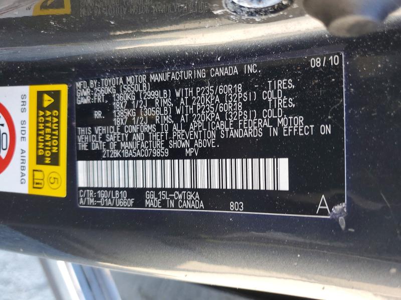 Продажа на аукционе авто 2010 Lexus Rx, vin: 2T2BK1BA5AC079859, номер лота: 76328875