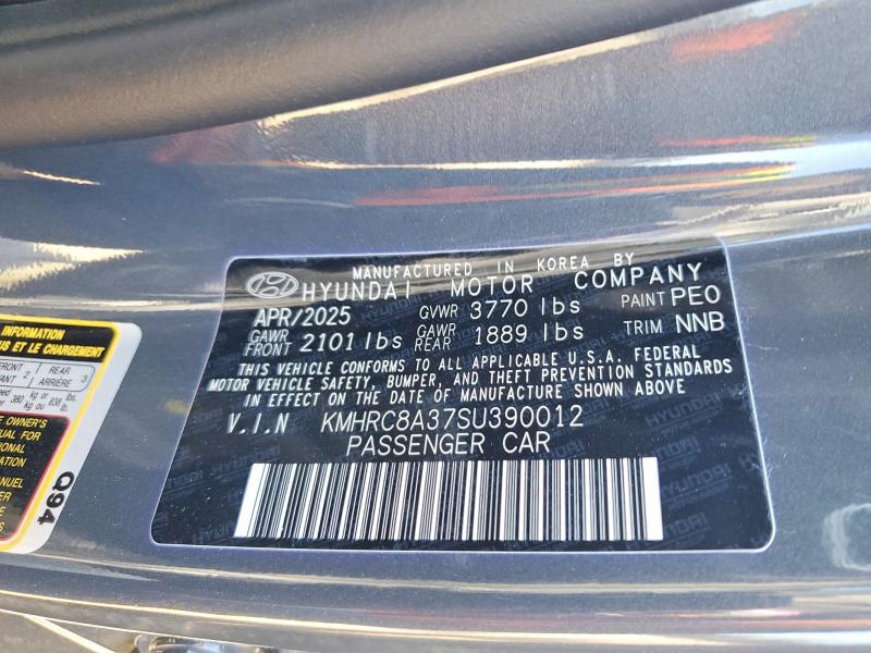 77595355 :رقم المزاد ، KMHRC8A37SU390012 vin ، 2025 Hyundai Venue مزاد بيع