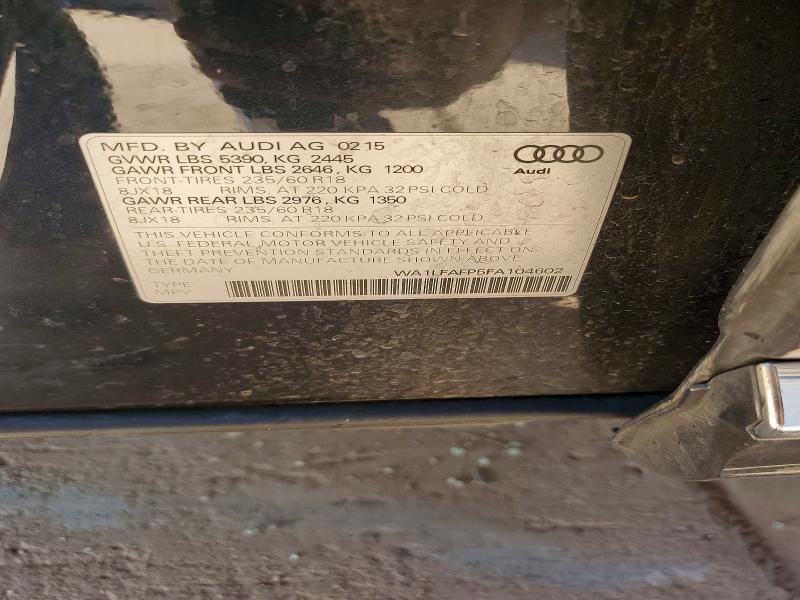 74903185 :رقم المزاد ، WA1LFAFP5FA104602 vin ، 2015 Audi Q5 مزاد بيع