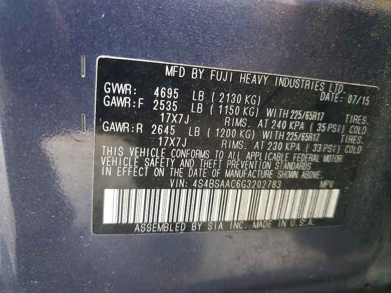 Продажа на аукционе авто 2016 Subaru Outback, vin: 4S4BSAAC6G3202783, номер лота: 79249225