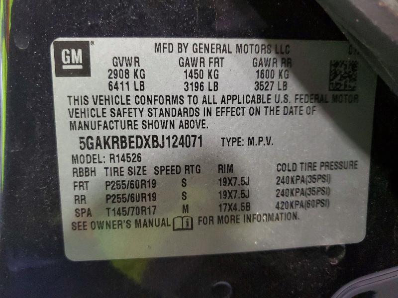 2011 Buick Enclave Cx მანქანა იყიდება აუქციონზე, vin: 5GAKRBEDXBJ124071, აუქციონის ნომერი: 76896875