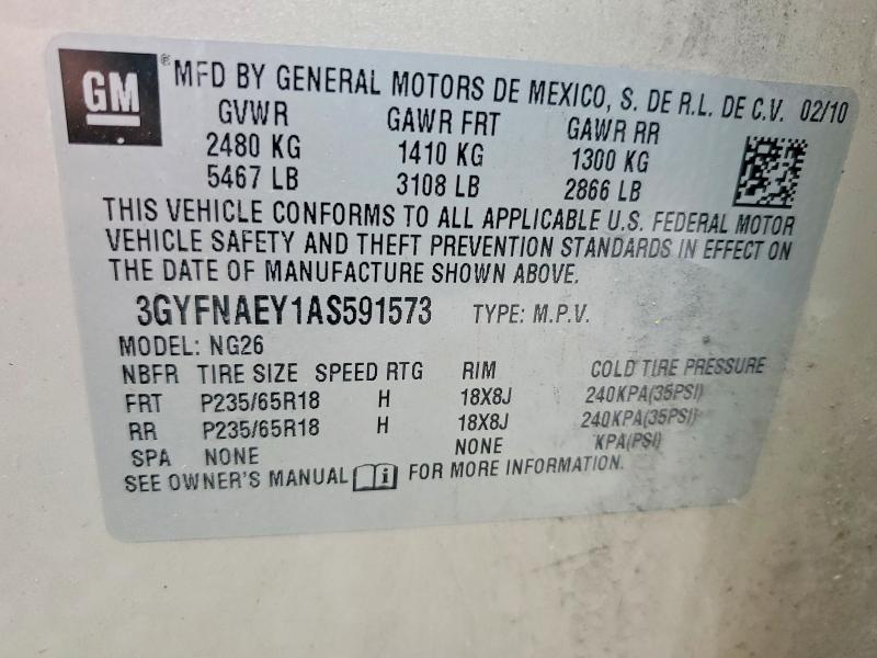 Продаж на аукціоні авто 2010 Cadillac Srx, vin: 3GYFNAEY1AS591573, номер лоту: 77144685