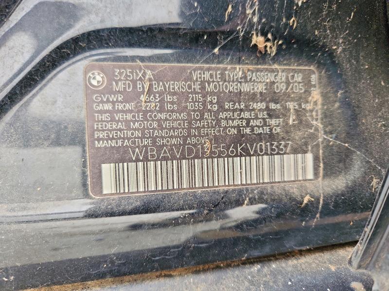 Продажа на аукционе авто 2006 Bmw 325, vin: WBAVD13556KV01337, номер лота: 78904815