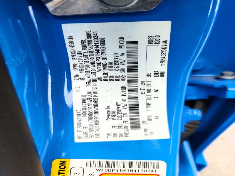 2017 Ford Focus მანქანა იყიდება აუქციონზე, vin: WF0DP3TH4H4120241, აუქციონის ნომერი: 76633375