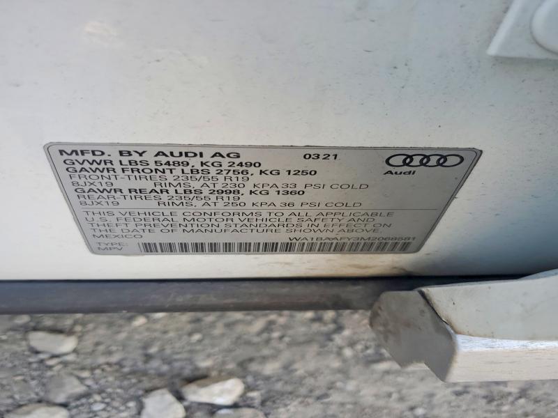 Aukcja sprzedaży 2021 Audi Q5, vin: WA1BAAFY3M2068581, numer aukcji: 76992285